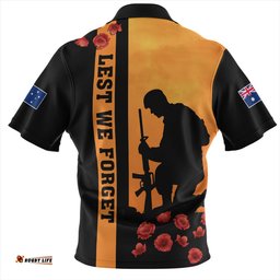 Australia Lest We Forget Sunset Simple Style Zip Polo Shirt