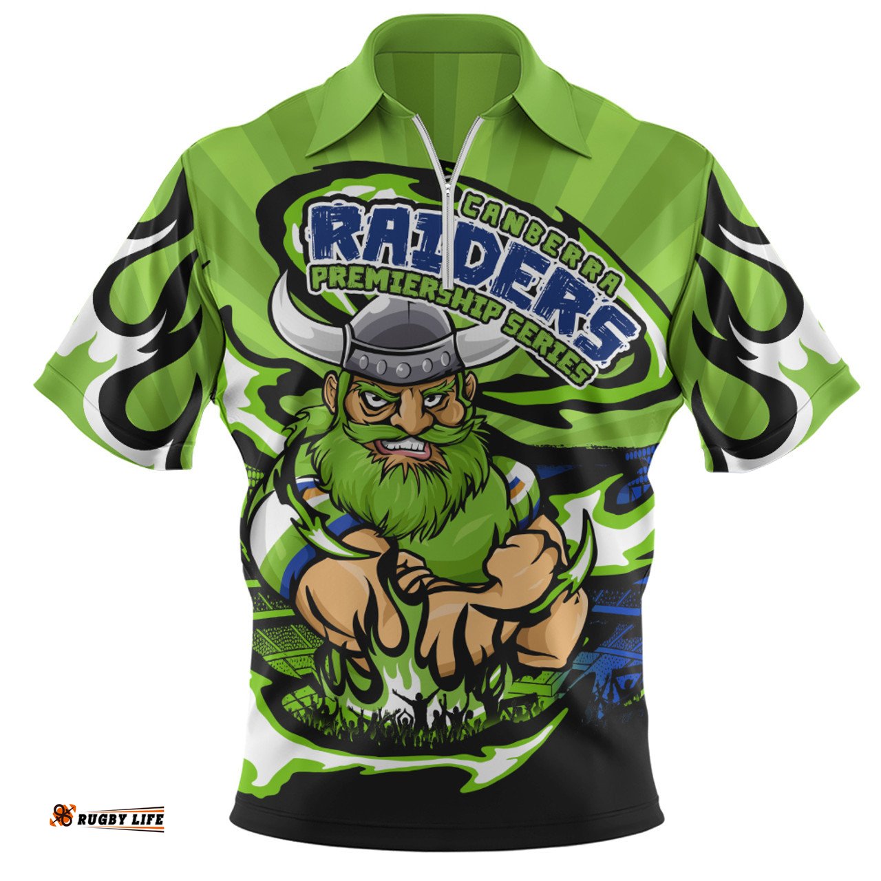Canberra Raiders Premiership Series Sports Gear Zip Polo Shirt