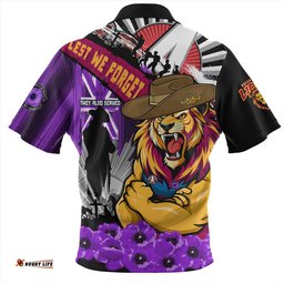 Brisbane Lions ANZAC Day Honor Purple Valor And Spirit Zip Polo Shirt