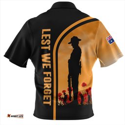 Australia Lest We Forget Style In My Heart Zip Polo Shirt