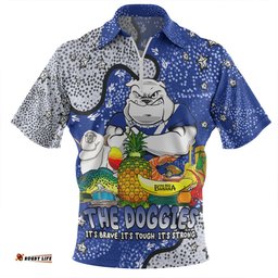 Canterbury Bankstown Bulldogs Custom Australian Big Things Zip Polo Shirt