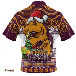 Brisbane Broncos Aussie Ugly Christmas For Die Hard Fan Supporters Zip Polo Shirt