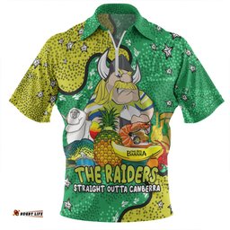 Canberra Raiders Custom Australian Big Things Zip Polo Shirt