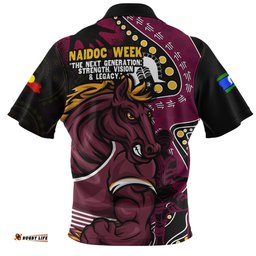 Brisbane Broncos NAIDOC Indigenous Warrior Spirit Zip Polo Shirt