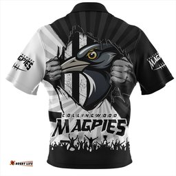 Collingwood Breaking Through Fan Design Zip Polo Shirt