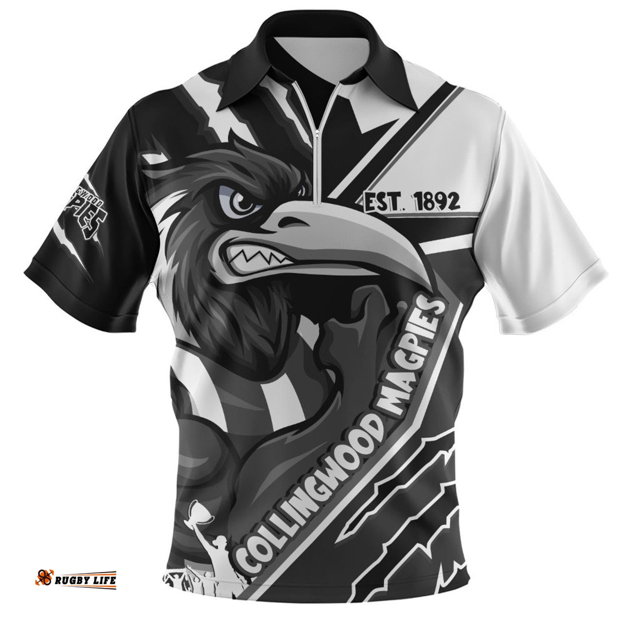 Collingwood Battlefield Glory Gear Zip Polo Shirt