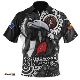 Collingwood Power Through Generations NAIDOC Edition Zip Polo Shirt