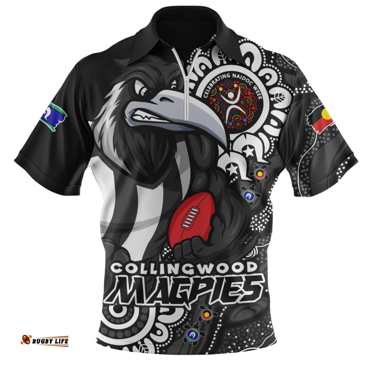 Collingwood Power Through Generations NAIDOC Edition Zip Polo Shirt