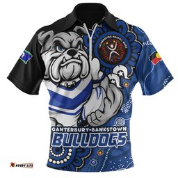 Canterbury Bankstown Bulldogs Power Through Generations NAIDOC Edition Zip Polo Shirt