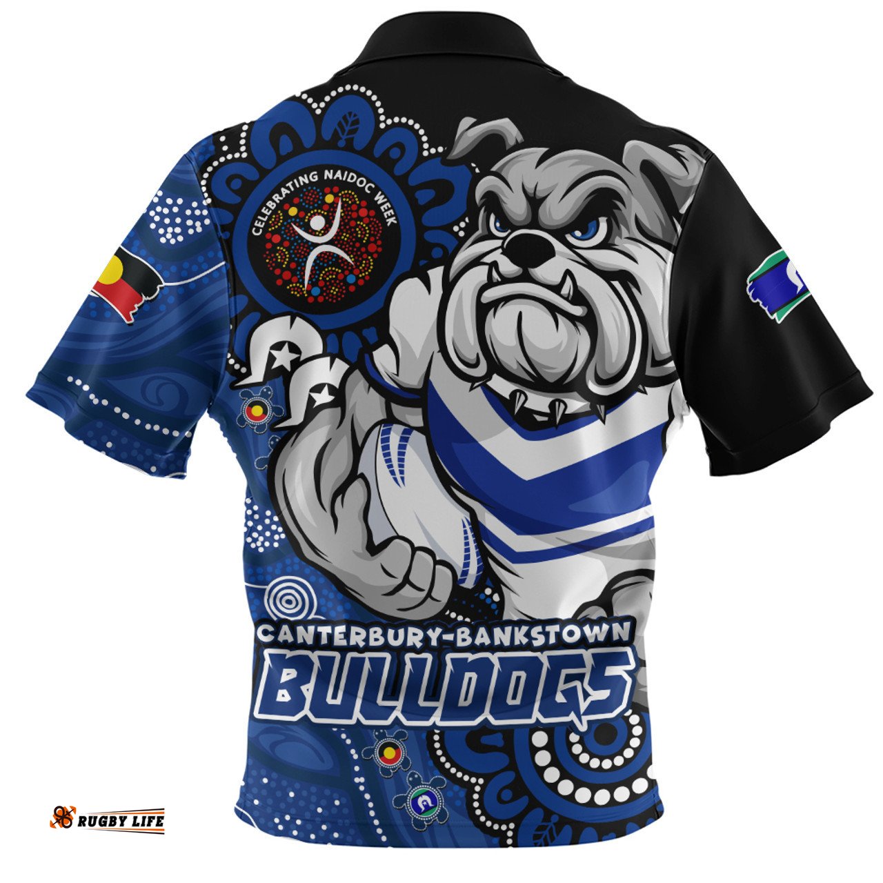 Canterbury Bankstown Bulldogs Power Through Generations NAIDOC Edition Zip Polo Shirt
