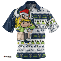 Canberra Raiders Merry Ugly Christmas Our Beloved Team Scratch Style Zip Polo Shirt