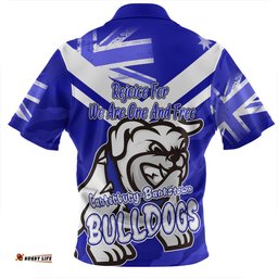 Canterbury Bankstown Bulldogs Happy Australia Day We Are One And Free Zip Polo Shirt