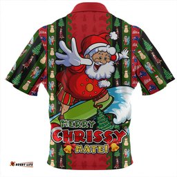 Australia Merry Chrissy Mate Santa Claus Surf Edition Zip Polo Shirt