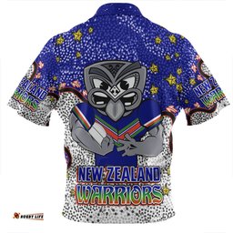 New Zealand Warriors Custom Team With Dot And Star Patterns For Tough Fan Zip Polo Shirt