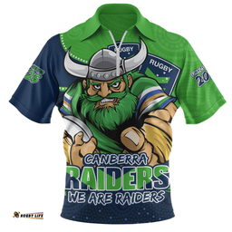 Canberra Raiders Battle For Glory Rugby Finals Edition Zip Polo Shirt