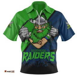 Canberra Raiders Fearless Soul Series Zip Polo Shirt