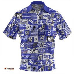Canterbury Bankstown Bulldogs Team Of Us Die Hard Fan Supporters Comic Style Zip Polo Shirt