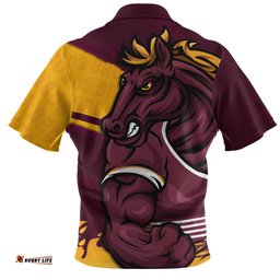 Brisbane Broncos Defend The Pride Zip Polo Shirt
