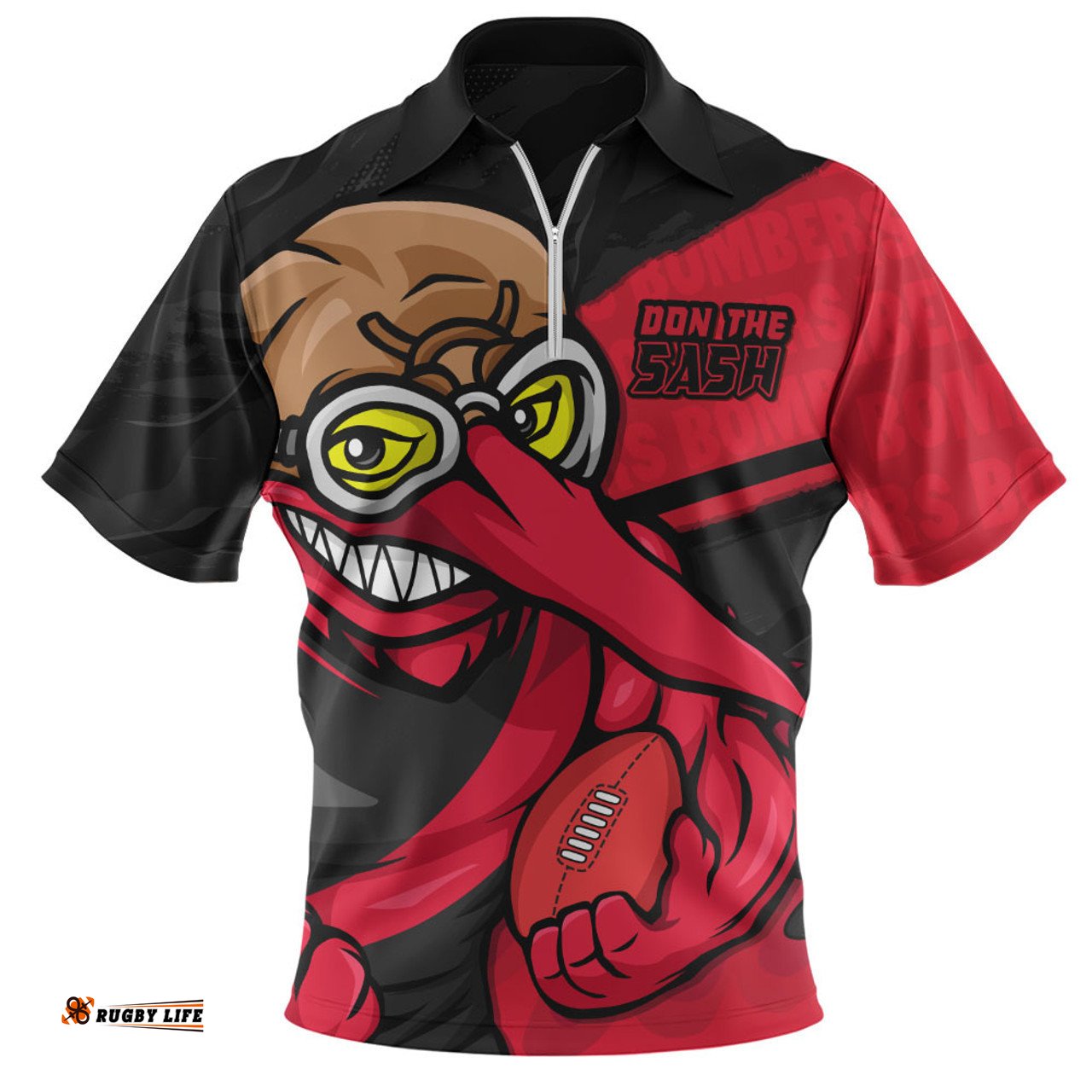 Essendon Defend The Pride Zip Polo Shirt