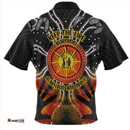 Australia Naidoc Week Aboriginal Pattern Hand Symbols Zip Polo Shirt