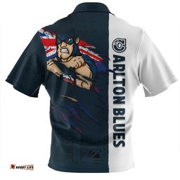Carlton Burning Passion Of Power Scratch Style Zip Polo Shirt