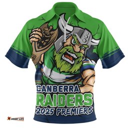 Canberra Raiders Unleash Power In The Ultimate Battle Zip Polo Shirt