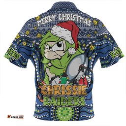Canberra Raiders Christmas Custom Christmas Knit Patterns Vintage Jersey Ugly Zip Polo Shirt