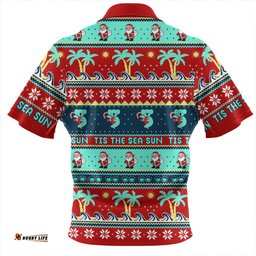 Australia Sunny Christmas By The Sea Red Zip Polo Shirt