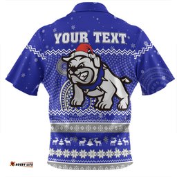 Canterbury Bankstown Bulldogs Christmas Custom Ugly Xmas And Aboriginal Patterns For Die Hard Fan Zip Polo Shirt