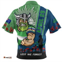 Canberra Raiders Anzac Day Lest We Forget Strong Fighting Spirit Zip Polo Shirt