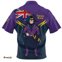 Melbourne Storm Custom For Die Hard Fan Australia Flag Scratch Style Zip Polo Shirt