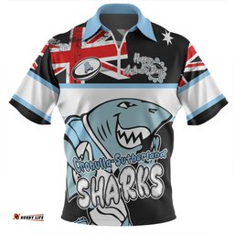 Cronulla Sutherland Sharks Happy Australia Day We Are One And Free V2 Zip Polo Shirt