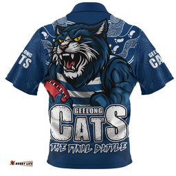 Geelong Cats Final Clash Battle Edition Zip Polo Shirt