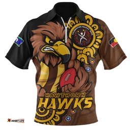Hawthorn Power Through Generations NAIDOC Edition Zip Polo Shirt