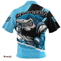 Cronulla Sutherland Sharks Chasing Victory 2025 Final Series Pride Zip Polo Shirt