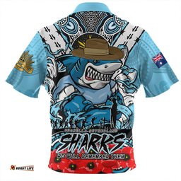 Cronulla Sutherland Sharks Ripped Legacy Of The Game The ANZAC Spirit Lives On Zip Polo Shirt