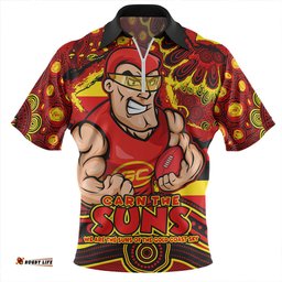 Gold Coast SUNS Blazing Spirit Of Victory Zip Polo Shirt
