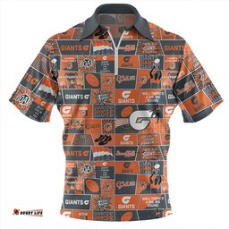 GWS GIANTS Legacy Of The Pride Comic Style Zip Polo Shirt