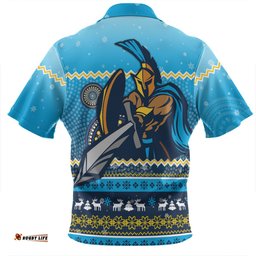 Gold Coast Titans Christmas Custom Ugly Xmas And Aboriginal Patterns For Die Hard Fan Zip Polo Shirt