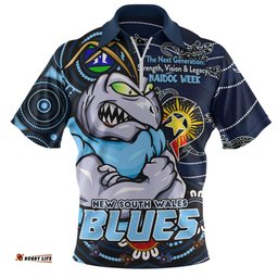 New South Wales Blues Spirit Of NAIDOC Series Zip Polo Shirt