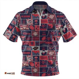 Melbourne Legacy Of The Pride Comic Style Zip Polo Shirt