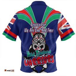 New Zealand Warriors Happy Australia Day We Are One And Free Zip Polo Shirt
