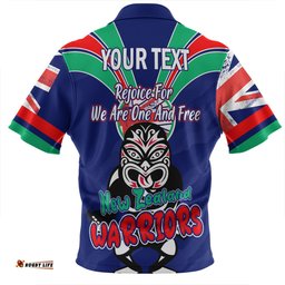 New Zealand Warriors Happy Australia Day We Are One And Free Zip Polo Shirt