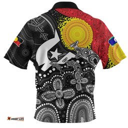 Indigenous Australian Aboriginal Journey Of Generations NAIDOC Edition Zip Polo Shirt