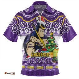 Melbourne Storm Aussie Ugly Christmas For Die Hard Fan Supporters Zip Polo Shirt
