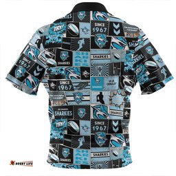 Cronulla Sutherland Sharks Team Of Us Die Hard Fan Supporters Comic Style Zip Polo Shirt