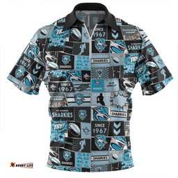 Cronulla Sutherland Sharks Team Of Us Die Hard Fan Supporters Comic Style Zip Polo Shirt