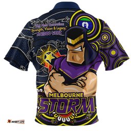Melbourne Storm Spirit Of NAIDOC Series Zip Polo Shirt