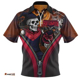 Melbourne Halloween Night Reaper Zipper Zip Polo Shirt