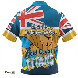 Gold Coast Titans Happy Australia Day We Are One And Free Zip Polo Shirt